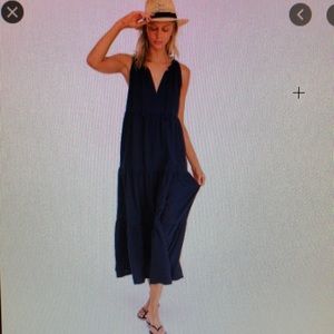 J. Crew Tiered Maxi Beach dress in crinkle cotton